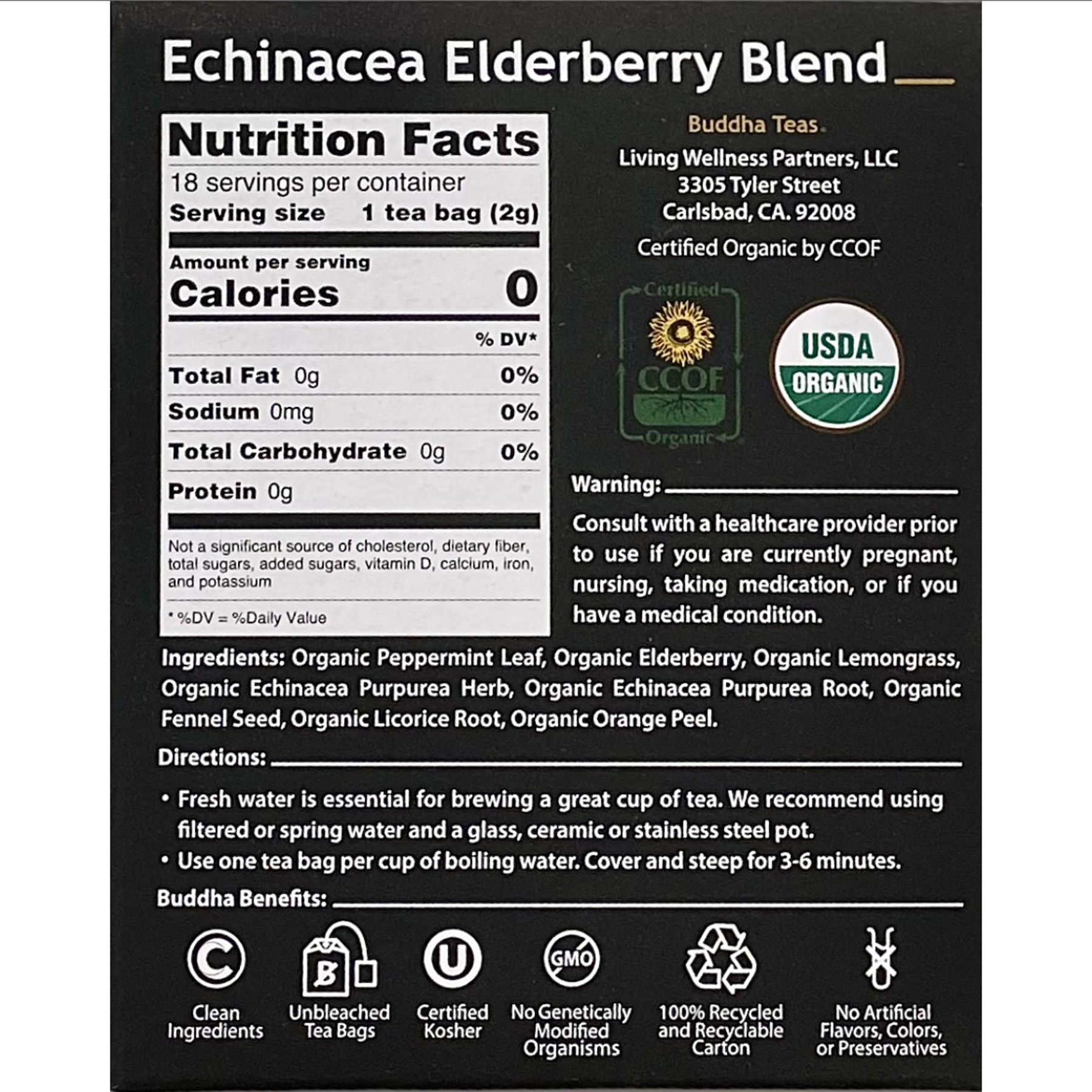 Buddha Organic Echinacea Elderberry Blend Tea